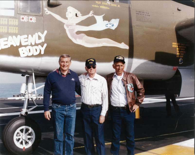 George with Brothers Duke and Mike on the Carrier Deck