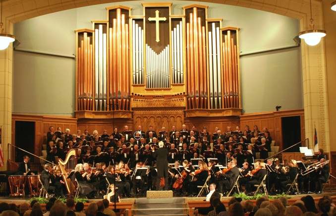 Mary is left of the center, blonde hair, music just under her chin