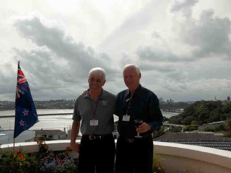 Howie and Jim with Auckland Harbor the Background