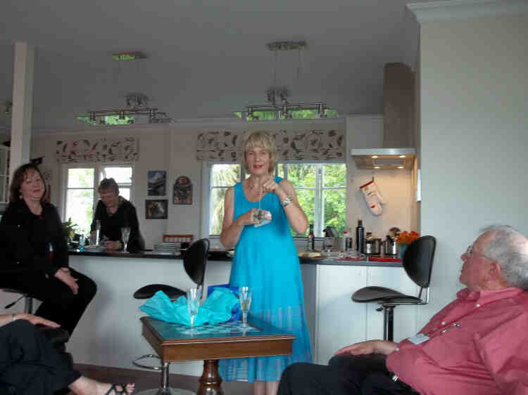 Helen with 2011 AFA Christmas Ornament Given in Appreciation for Hosting Dinner